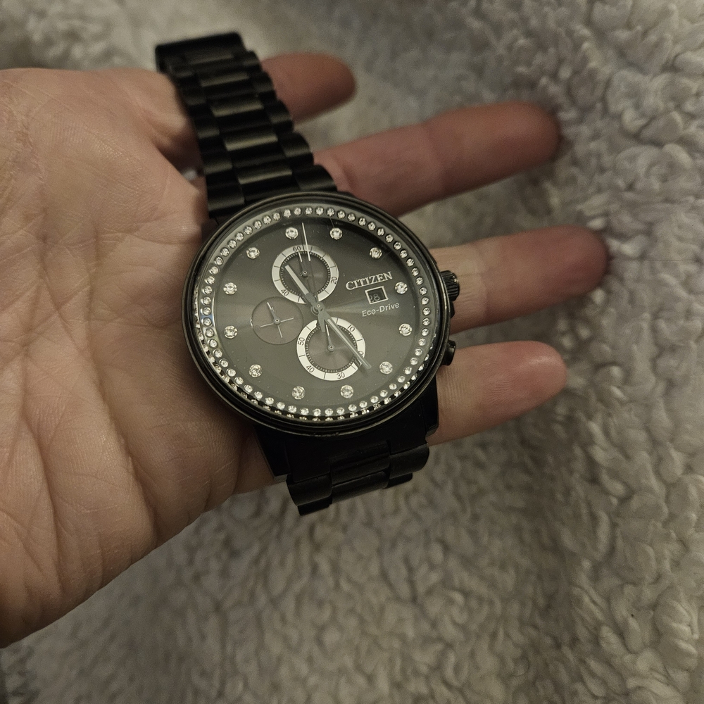 Citizen Eco-Drive Black Watch with Crystal Accents - Picture 8 of 8